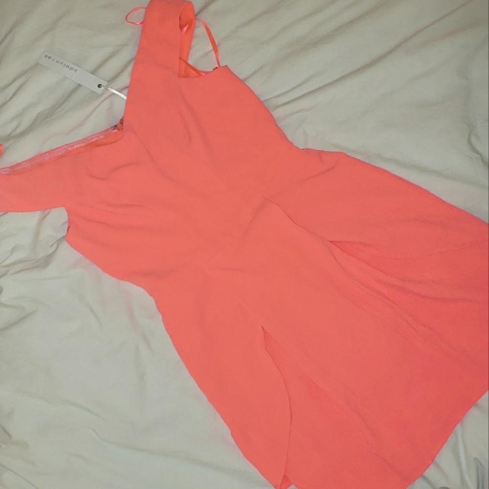 NWT Adelyn Rae Hot Coral Pink Dress
